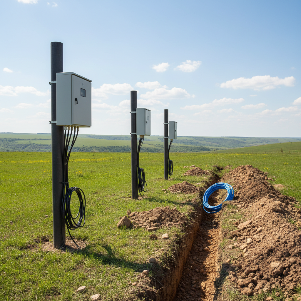 3 трубостойки и водопровод